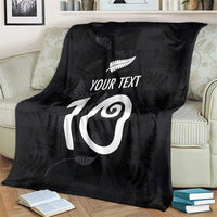 Custom New Zealand Rugby Blanket All Silver Ferns Blacks LT03 - Polynesian Pride