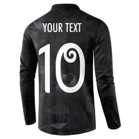 Custom New Zealand Rugby Button Sweatshirt All Silver Ferns Blacks LT03 - Polynesian Pride