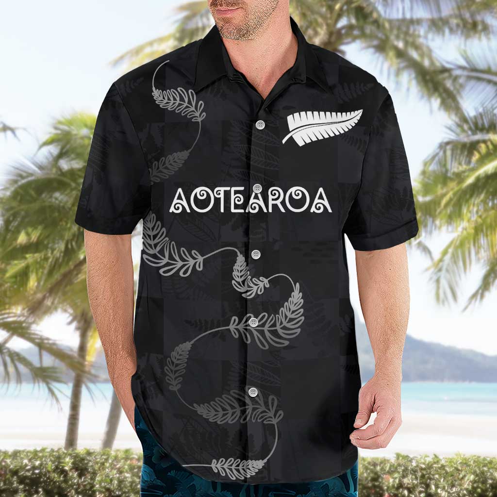 Custom New Zealand Rugby Hawaiian Shirt All Silver Ferns Blacks LT03 - Polynesian Pride