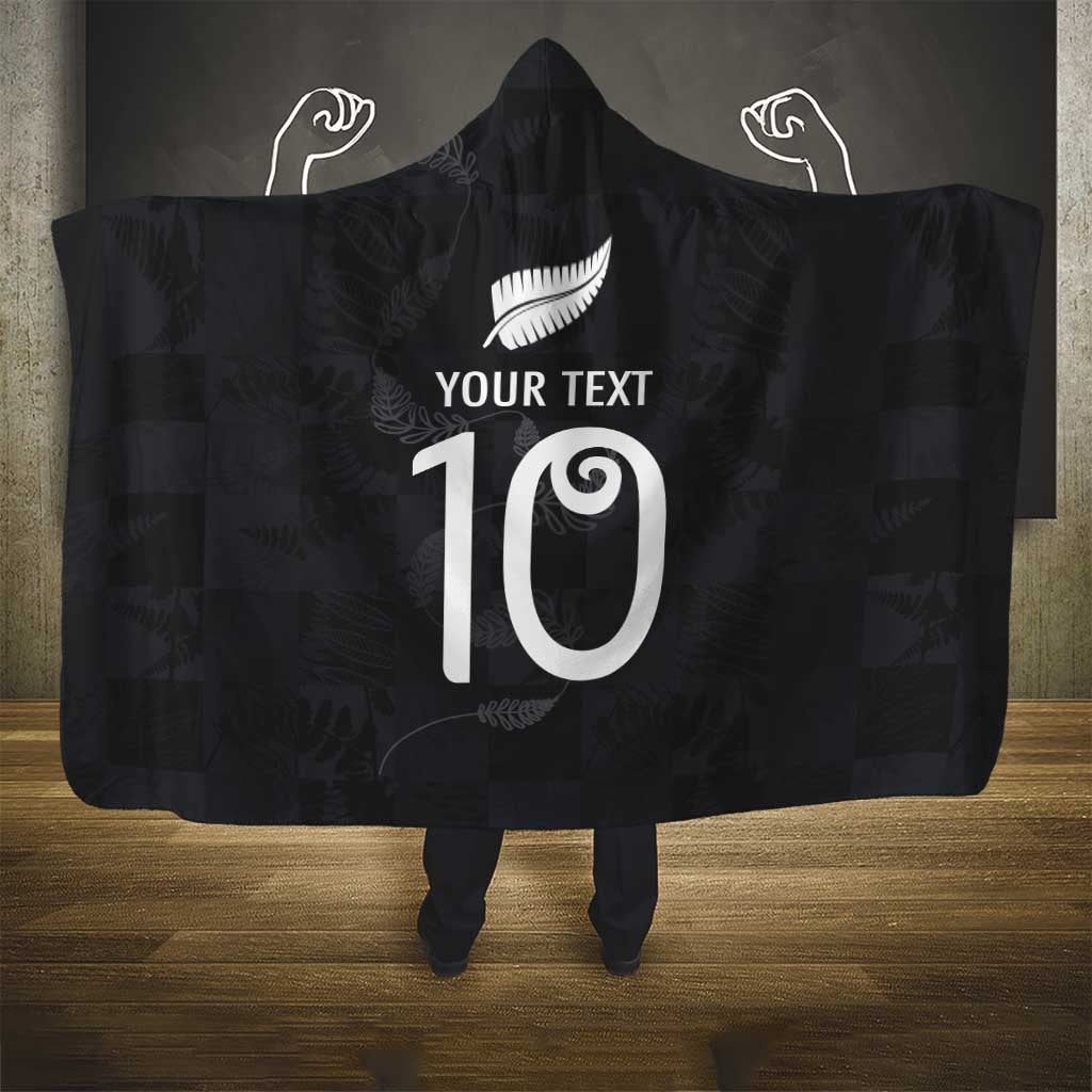 Custom New Zealand Rugby Hooded Blanket All Silver Ferns Blacks LT03 - Polynesian Pride