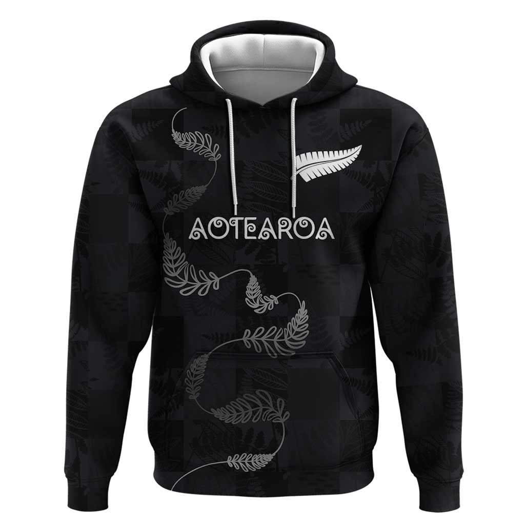 Custom New Zealand Rugby Hoodie All Silver Ferns Blacks LT03 Pullover Hoodie Black - Polynesian Pride