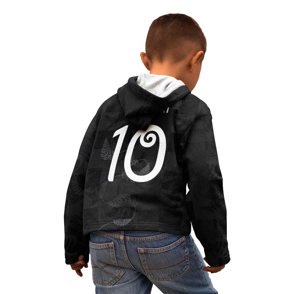 Custom New Zealand Rugby Kid Hoodie All Silver Ferns Blacks LT03 - Polynesian Pride
