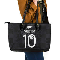 Custom New Zealand Rugby Leather Tote Bag All Silver Ferns Blacks LT03 - Polynesian Pride