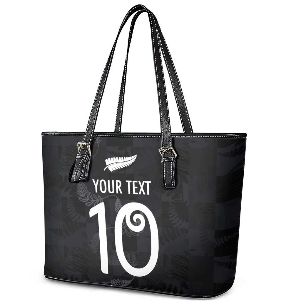 Custom New Zealand Rugby Leather Tote Bag All Silver Ferns Blacks LT03 - Polynesian Pride