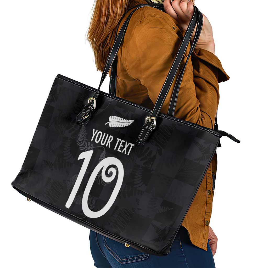 Custom New Zealand Rugby Leather Tote Bag All Silver Ferns Blacks LT03 - Polynesian Pride