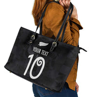 Custom New Zealand Rugby Leather Tote Bag All Silver Ferns Blacks LT03 - Polynesian Pride