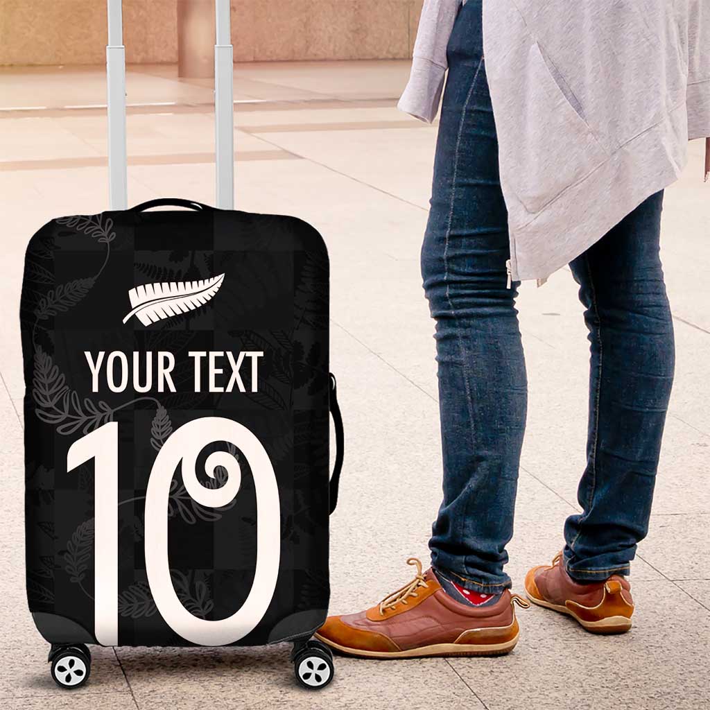 Custom New Zealand Rugby Luggage Cover All Silver Ferns Blacks LT03 Black - Polynesian Pride