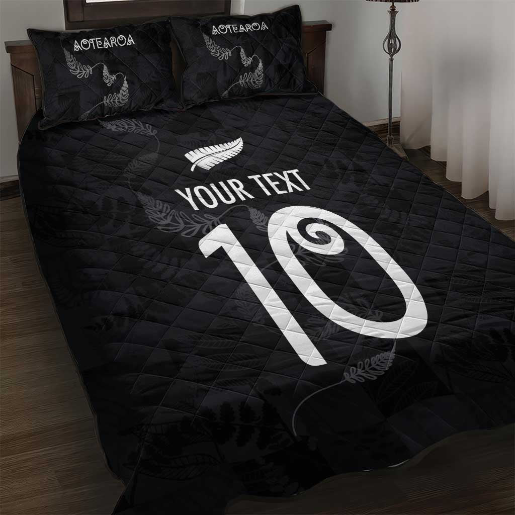 Custom New Zealand Rugby Quilt Bed Set All Silver Ferns Blacks LT03 Black - Polynesian Pride