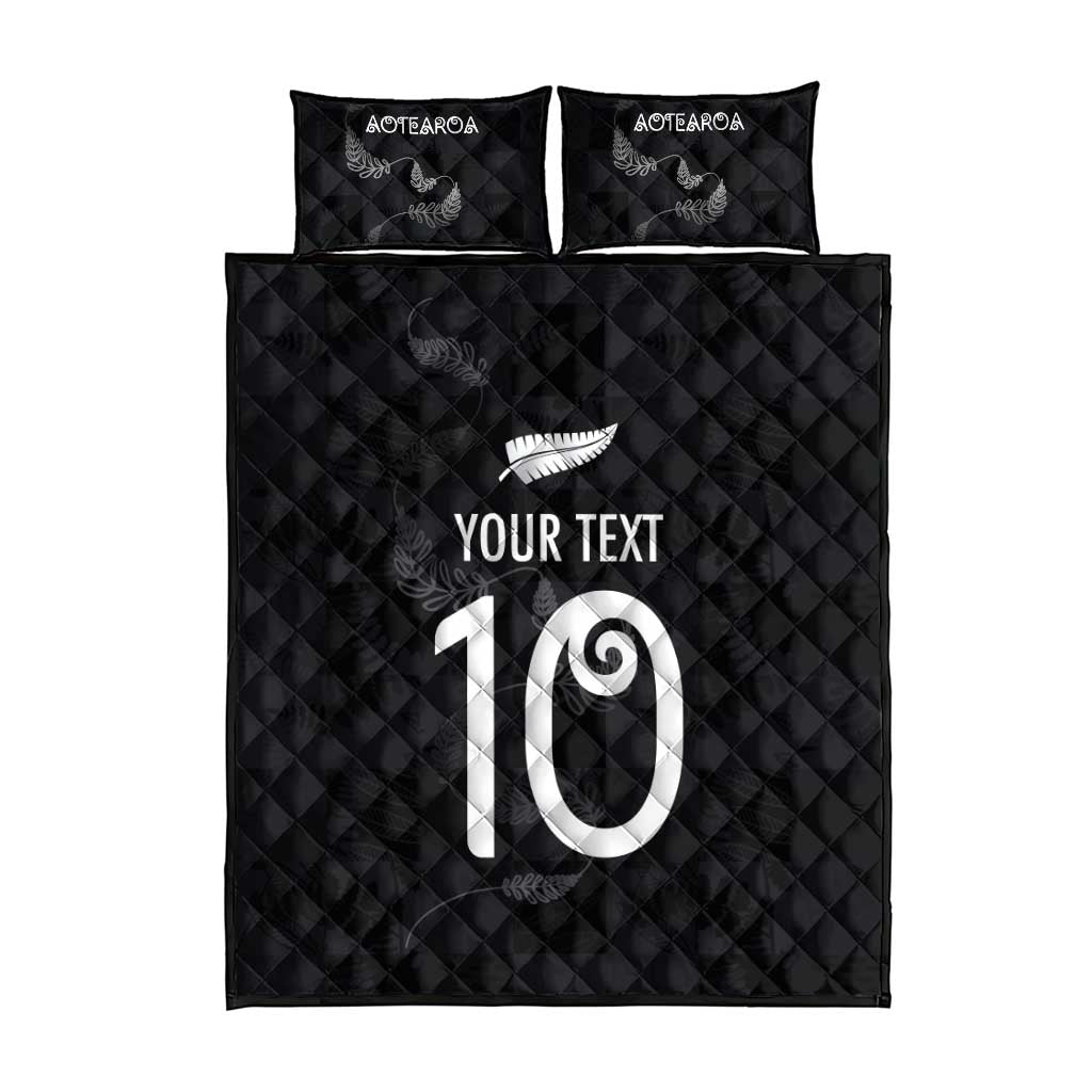 Custom New Zealand Rugby Quilt Bed Set All Silver Ferns Blacks LT03 - Polynesian Pride