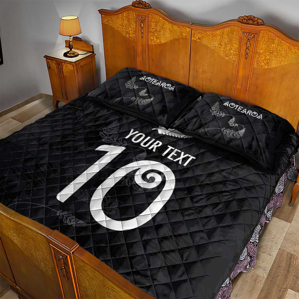 Custom New Zealand Rugby Quilt Bed Set All Silver Ferns Blacks LT03 - Polynesian Pride