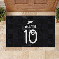 Custom New Zealand Rugby Rubber Doormat All Silver Ferns Blacks LT03 Black - Polynesian Pride