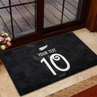 Custom New Zealand Rugby Rubber Doormat All Silver Ferns Blacks LT03 - Polynesian Pride