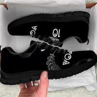 Custom New Zealand Rugby Sneakers All Silver Ferns Blacks LT03 Black - Polynesian Pride