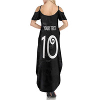 Custom New Zealand Rugby Summer Maxi Dress All Silver Ferns Blacks LT03 - Polynesian Pride