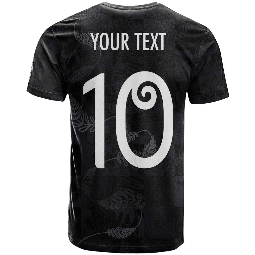 Custom New Zealand Rugby T Shirt All Silver Ferns Blacks LT03 - Polynesian Pride