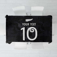 Custom New Zealand Rugby Tablecloth All Silver Ferns Blacks LT03 Black - Polynesian Pride