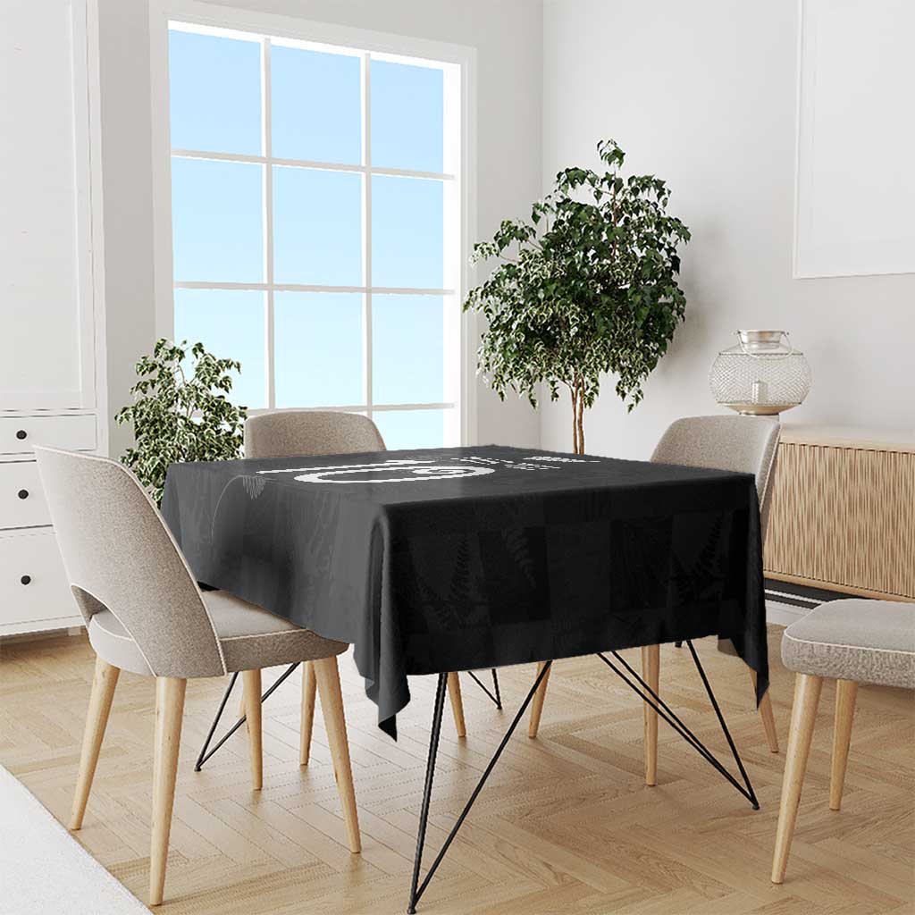 Custom New Zealand Rugby Tablecloth All Silver Ferns Blacks LT03 - Polynesian Pride