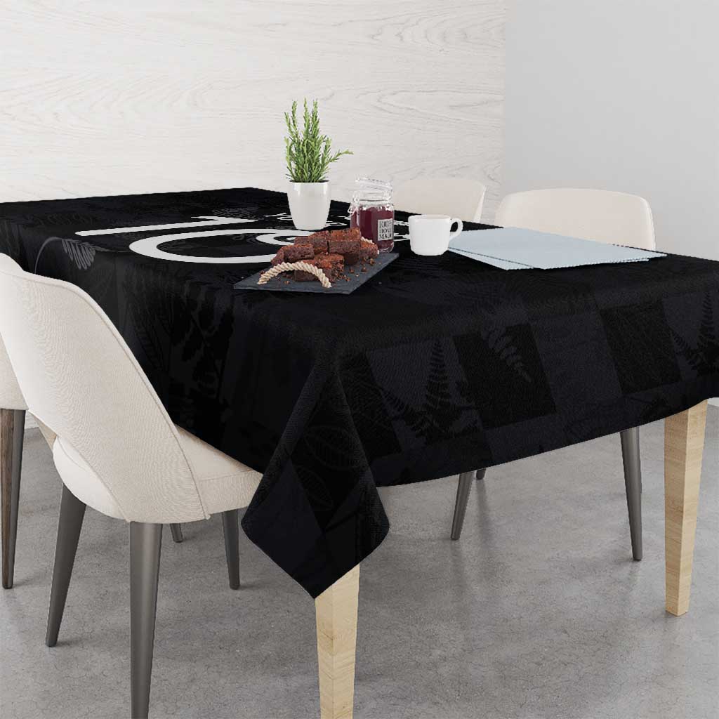 Custom New Zealand Rugby Tablecloth All Silver Ferns Blacks LT03 - Polynesian Pride