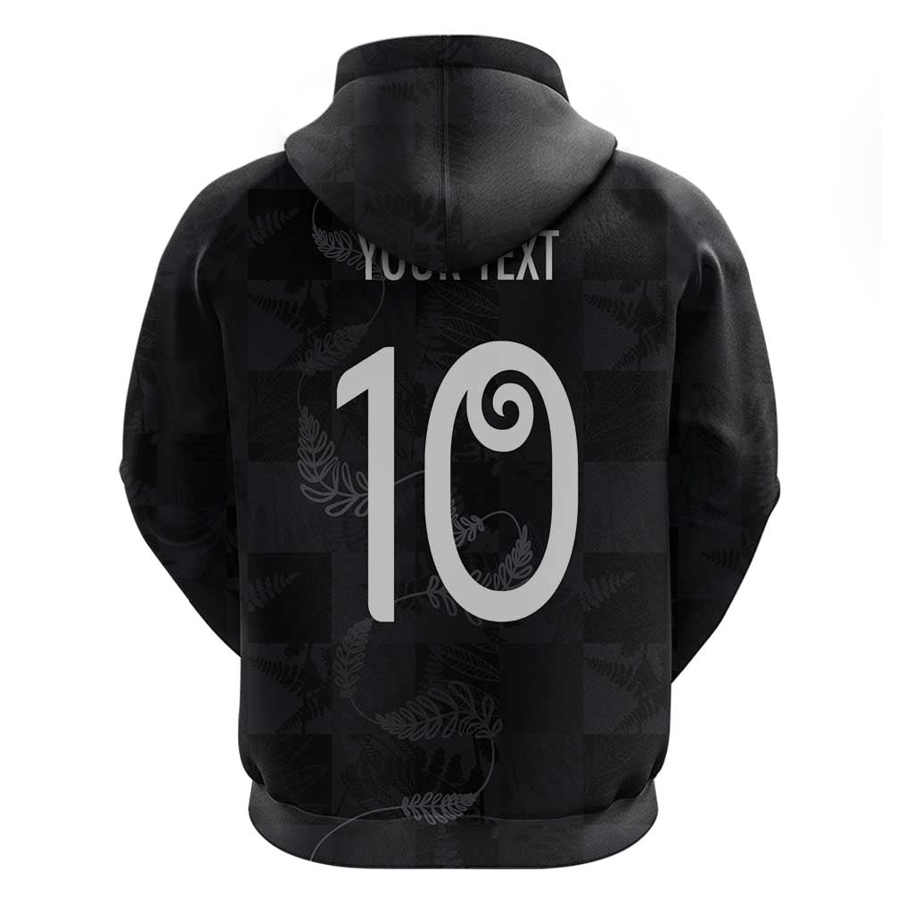 Custom New Zealand Rugby Zip Hoodie All Silver Ferns Blacks LT03 - Polynesian Pride