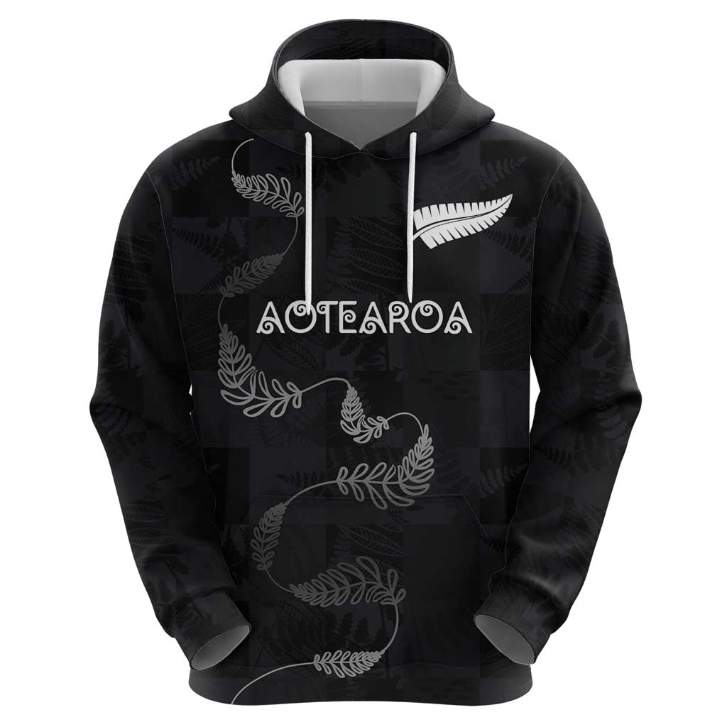 Custom New Zealand Rugby Zip Hoodie All Silver Ferns Blacks LT03 - Polynesian Pride