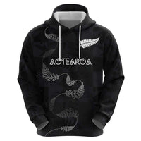 Custom New Zealand Rugby Zip Hoodie All Silver Ferns Blacks LT03 - Polynesian Pride