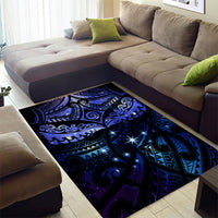 New Zealand Matariki Area Rug Maori Pattern and Matariki Sky Night LT03 - Polynesian Pride
