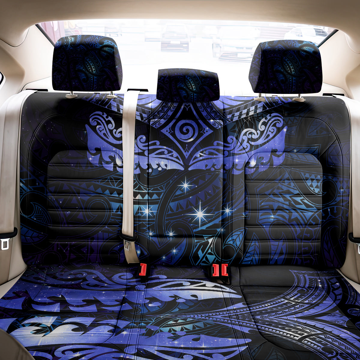 New Zealand Matariki Back Car Seat Cover Maori Pattern and Matariki Sky Night LT03 - Polynesian Pride