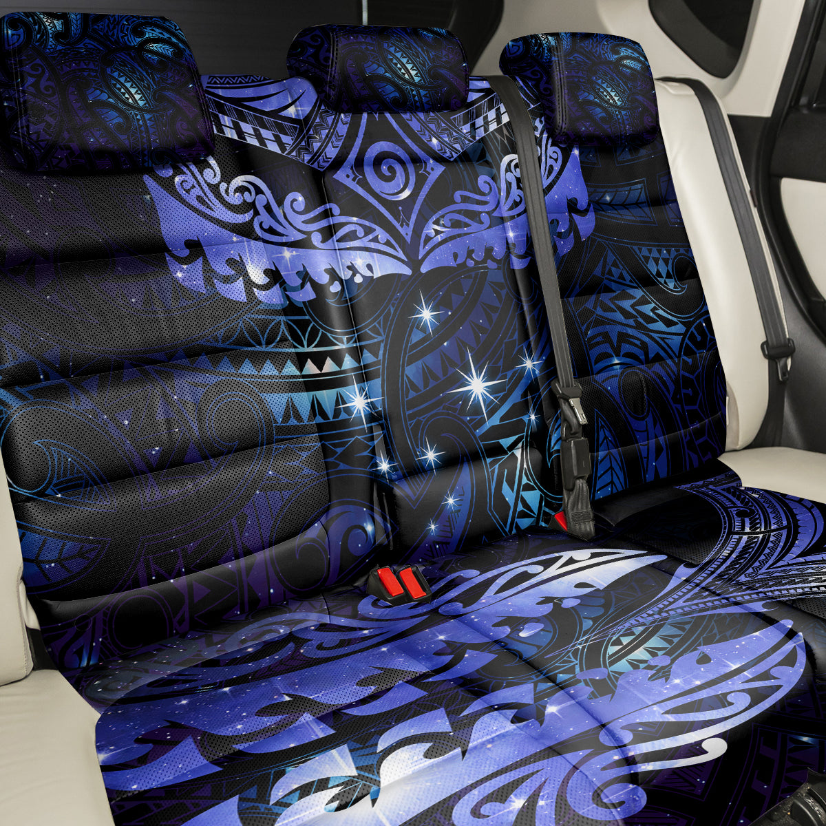 New Zealand Matariki Back Car Seat Cover Maori Pattern and Matariki Sky Night LT03 - Polynesian Pride