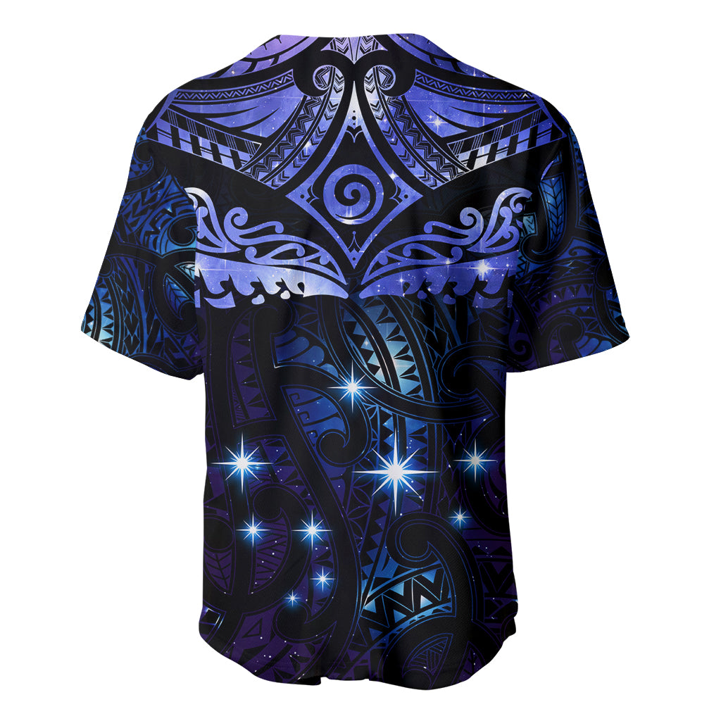 New Zealand Matariki Baseball Jersey Maori Pattern and Matariki Sky Night LT03 - Polynesian Pride