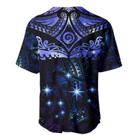 New Zealand Matariki Baseball Jersey Maori Pattern and Matariki Sky Night LT03 - Polynesian Pride