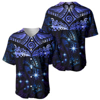 New Zealand Matariki Baseball Jersey Maori Pattern and Matariki Sky Night LT03 - Polynesian Pride