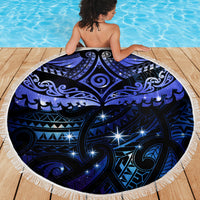 New Zealand Matariki Beach Blanket Maori Pattern and Matariki Sky Night LT03 - Polynesian Pride