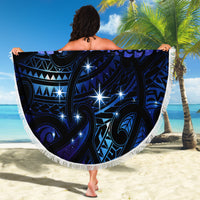 New Zealand Matariki Beach Blanket Maori Pattern and Matariki Sky Night LT03 - Polynesian Pride