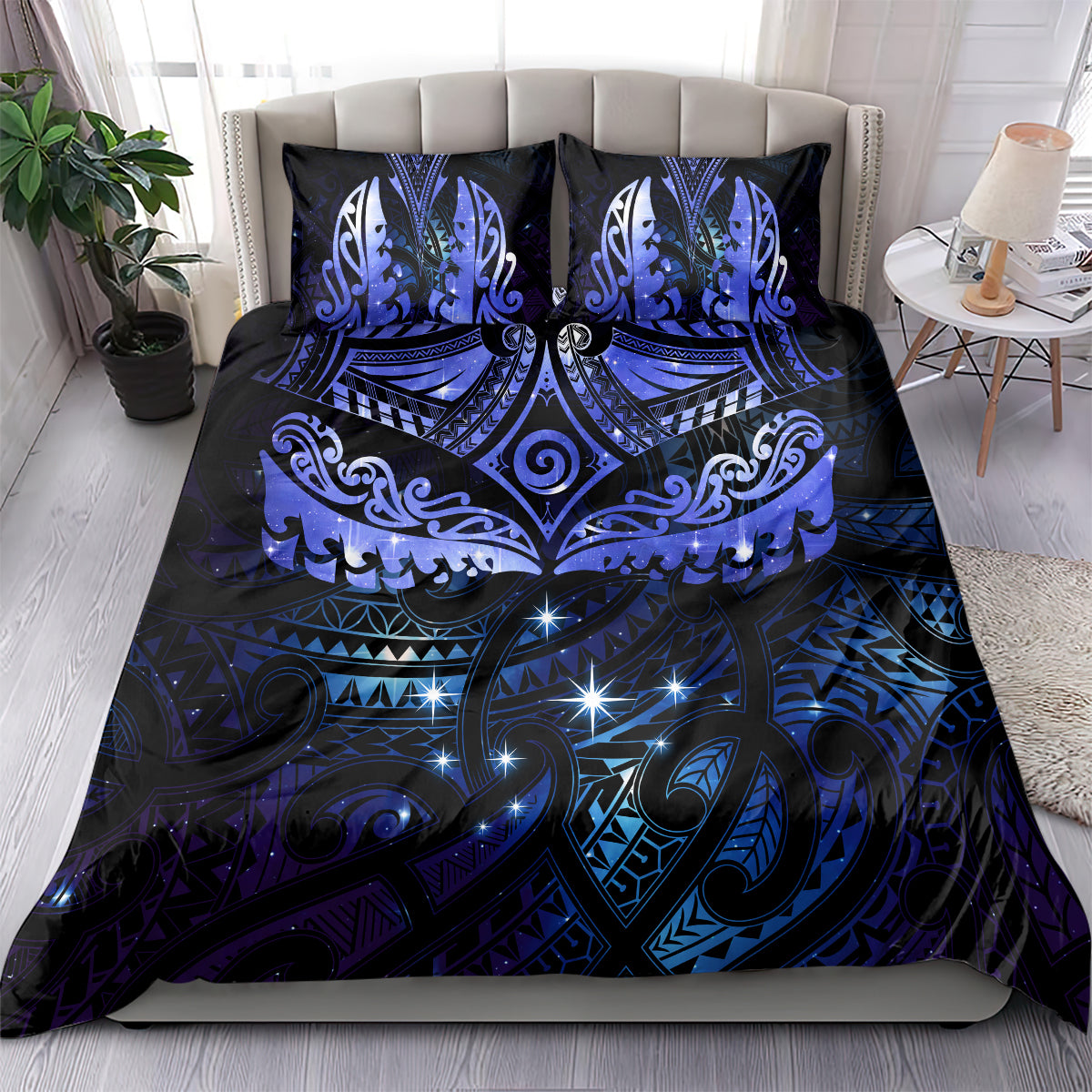 New Zealand Matariki Bedding Set Maori Pattern and Matariki Sky Night LT03 - Polynesian Pride