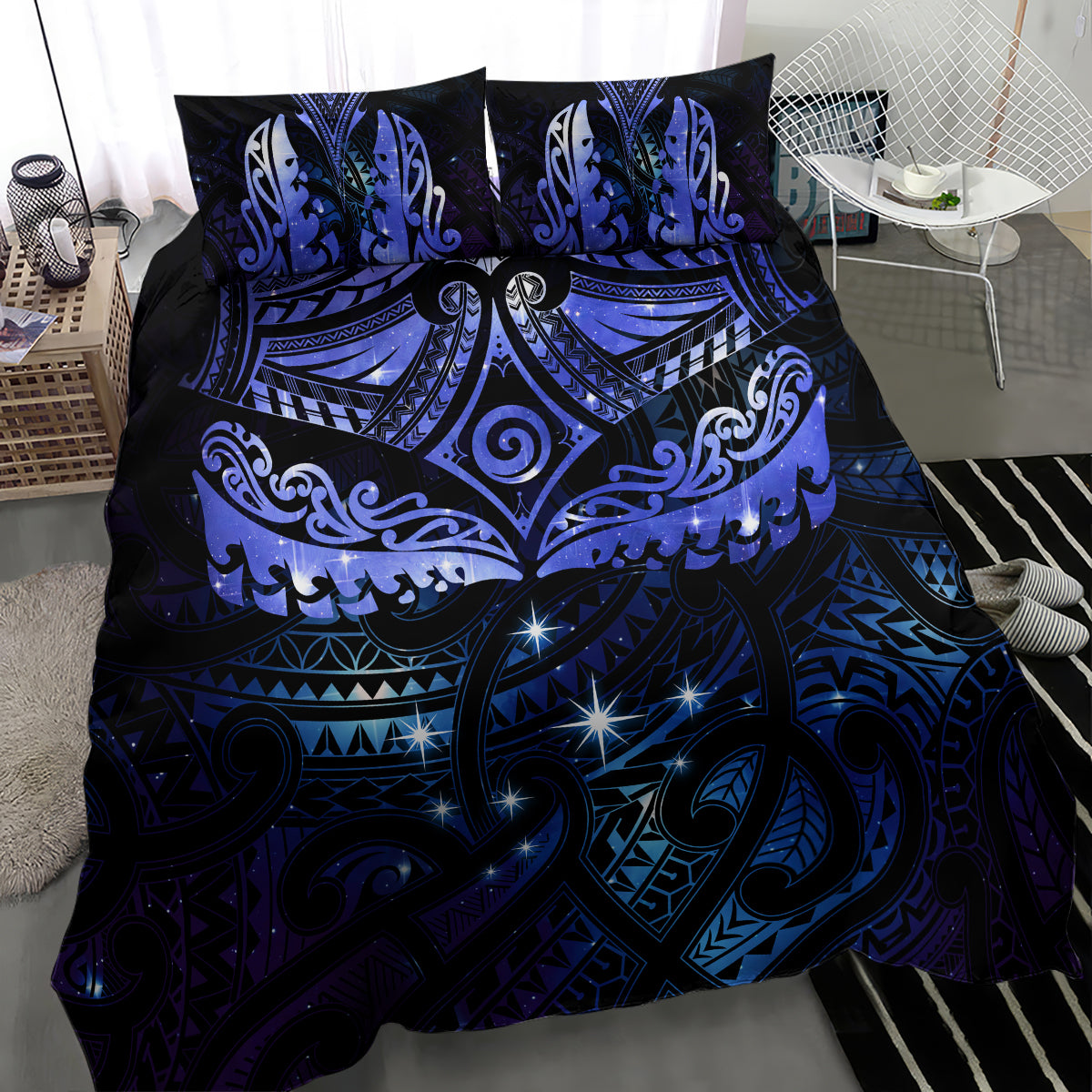 New Zealand Matariki Bedding Set Maori Pattern and Matariki Sky Night LT03 - Polynesian Pride