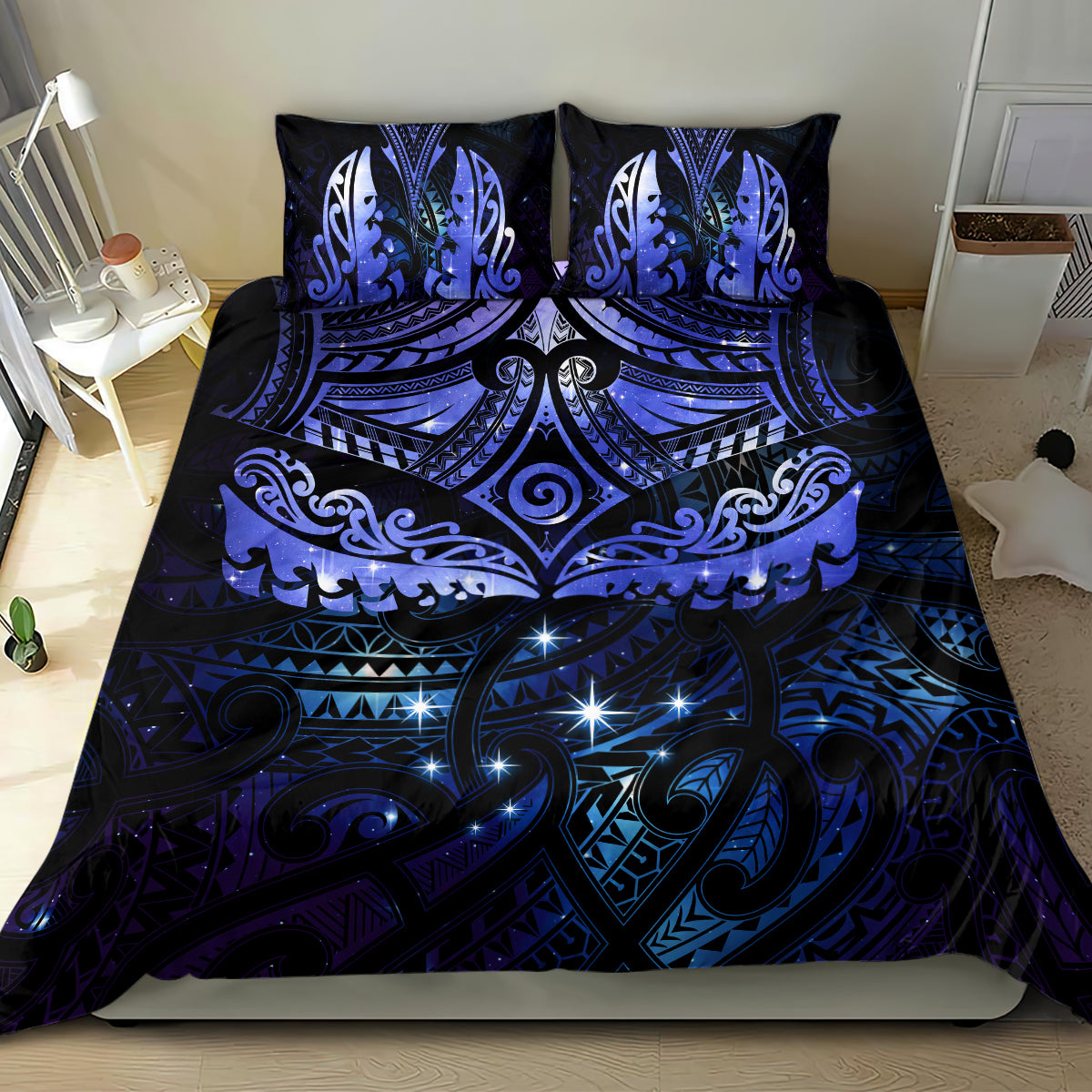 New Zealand Matariki Bedding Set Maori Pattern and Matariki Sky Night LT03 - Polynesian Pride