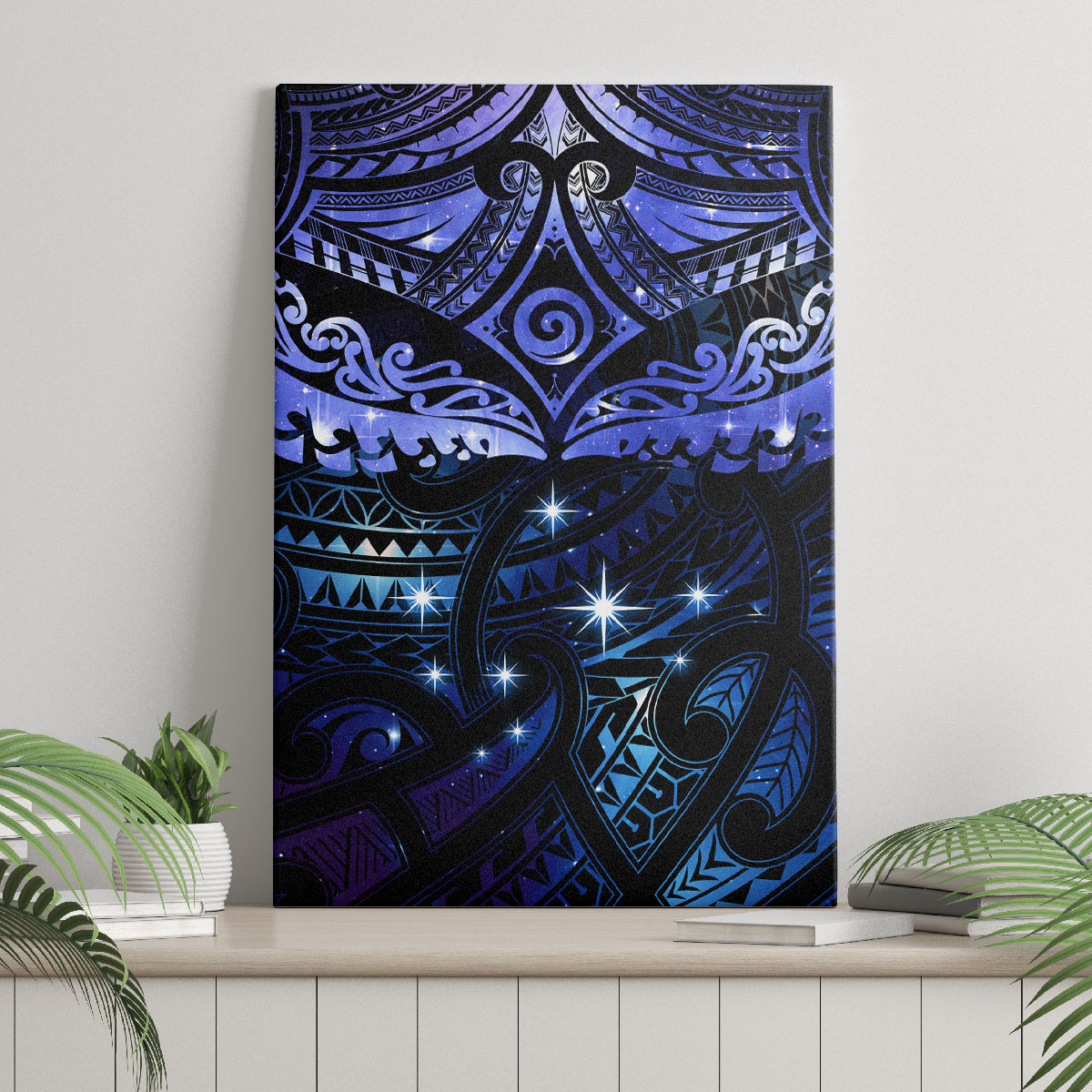 New Zealand Matariki Canvas Wall Art Maori Pattern and Matariki Sky Night LT03 - Polynesian Pride