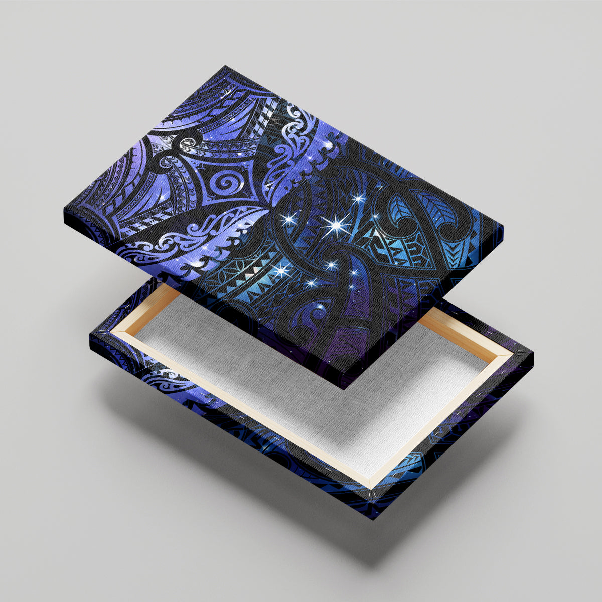 New Zealand Matariki Canvas Wall Art Maori Pattern and Matariki Sky Night LT03 - Polynesian Pride