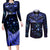 New Zealand Matariki Couples Matching Long Sleeve Bodycon Dress and Long Sleeve Button Shirt Maori Pattern and Matariki Sky Night