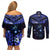 New Zealand Matariki Couples Matching Off Shoulder Short Dress and Long Sleeve Button Shirt Maori Pattern and Matariki Sky Night