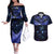 New Zealand Matariki Couples Matching Off The Shoulder Long Sleeve Dress and Hawaiian Shirt Maori Pattern and Matariki Sky Night