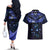 New Zealand Matariki Couples Matching Off The Shoulder Long Sleeve Dress and Hawaiian Shirt Maori Pattern and Matariki Sky Night