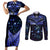 New Zealand Matariki Couples Matching Short Sleeve Bodycon Dress and Long Sleeve Button Shirt Maori Pattern and Matariki Sky Night