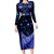 New Zealand Matariki Family Matching Long Sleeve Bodycon Dress and Hawaiian Shirt Maori Pattern and Matariki Sky Night