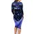 New Zealand Matariki Family Matching Long Sleeve Bodycon Dress and Hawaiian Shirt Maori Pattern and Matariki Sky Night