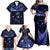 New Zealand Matariki Family Matching Off Shoulder Maxi Dress and Hawaiian Shirt Maori Pattern and Matariki Sky Night