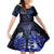 New Zealand Matariki Family Matching Off Shoulder Short Dress and Hawaiian Shirt Maori Pattern and Matariki Sky Night