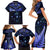 New Zealand Matariki Family Matching Short Sleeve Bodycon Dress and Hawaiian Shirt Maori Pattern and Matariki Sky Night