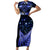 New Zealand Matariki Family Matching Short Sleeve Bodycon Dress and Hawaiian Shirt Maori Pattern and Matariki Sky Night