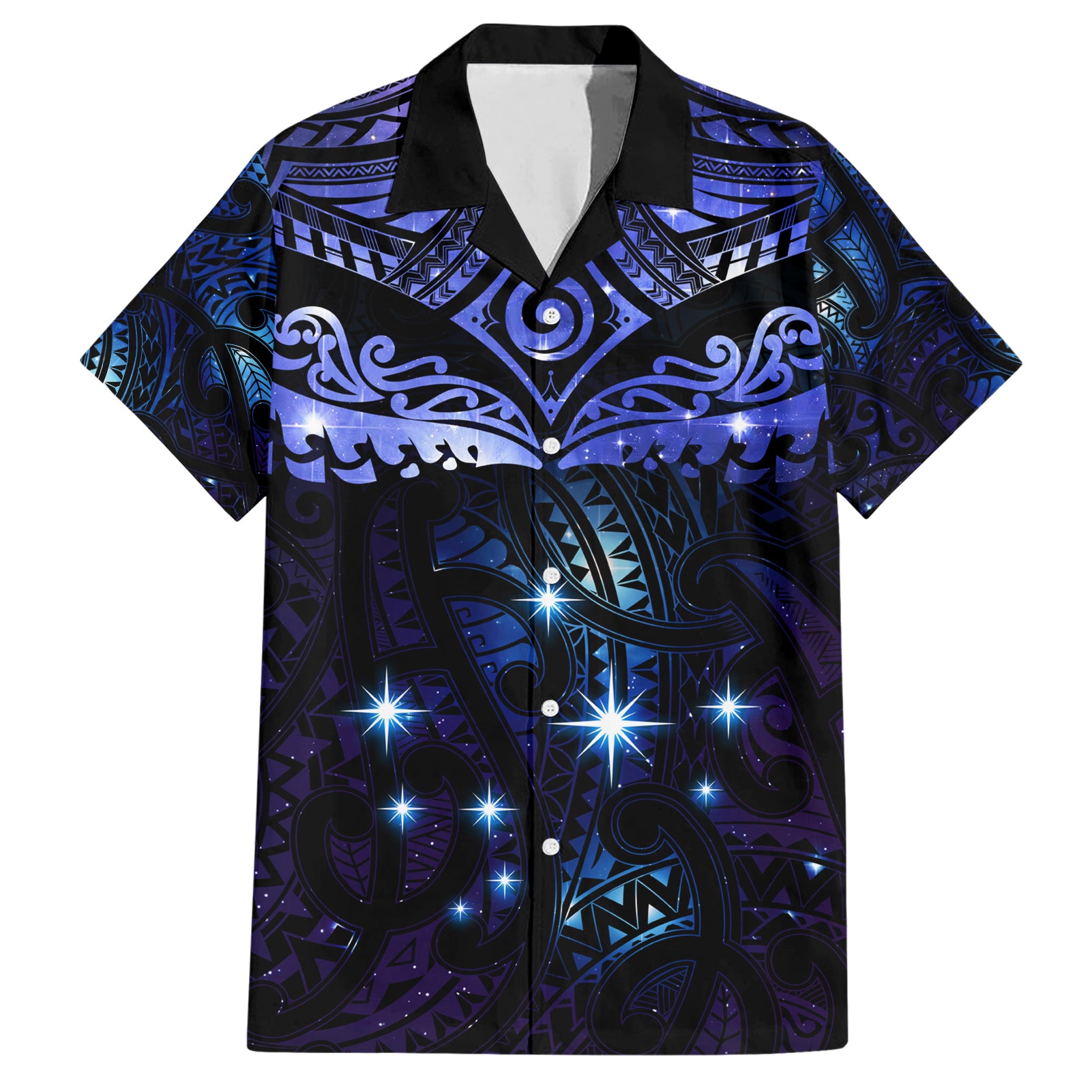 New Zealand Matariki Hawaiian Shirt Maori Pattern and Matariki Sky Night